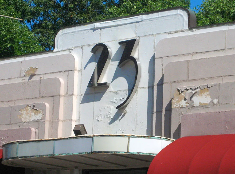 Dimensional letters &#x27;23&#x27; on a building