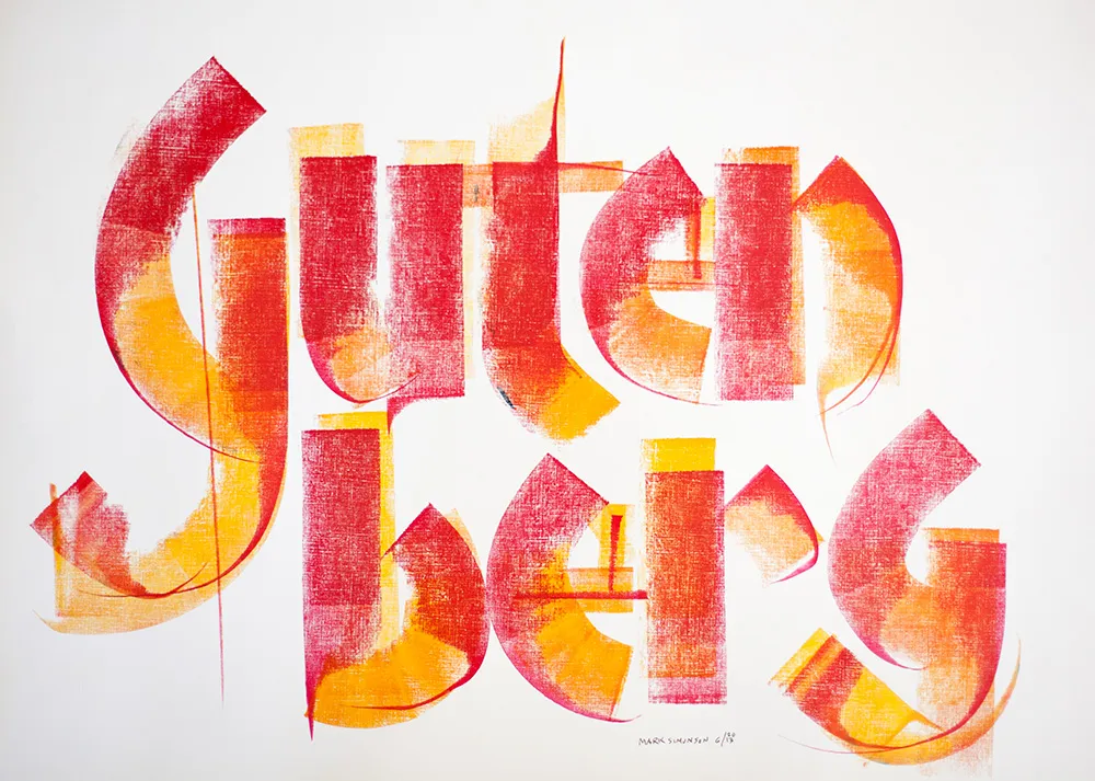 Roller calligraphy by Mark Simonson, 2013.