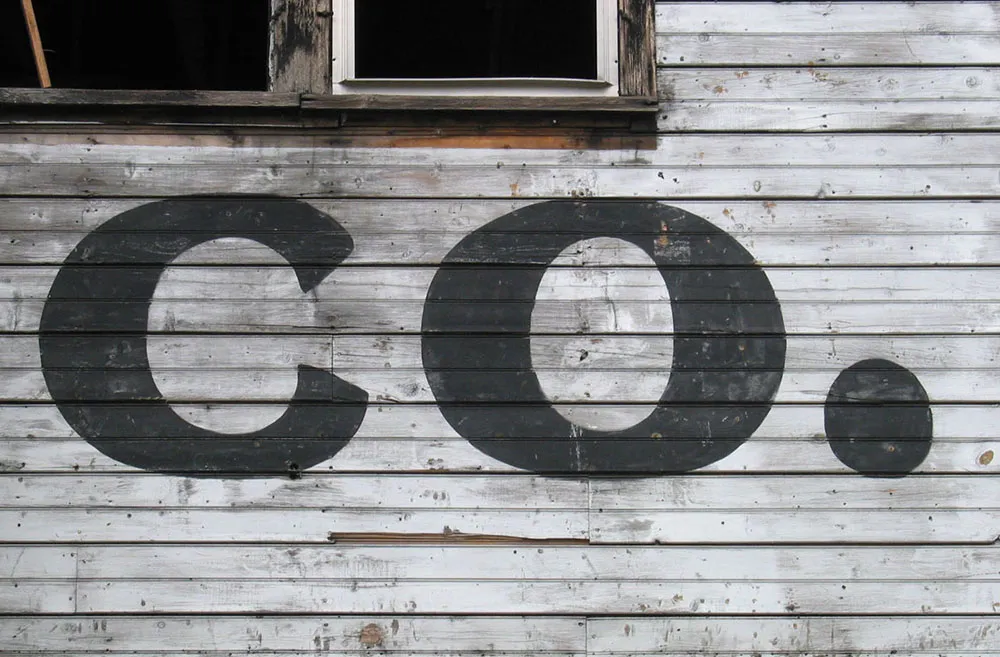 Close-up photo of vintage hand-painted sign