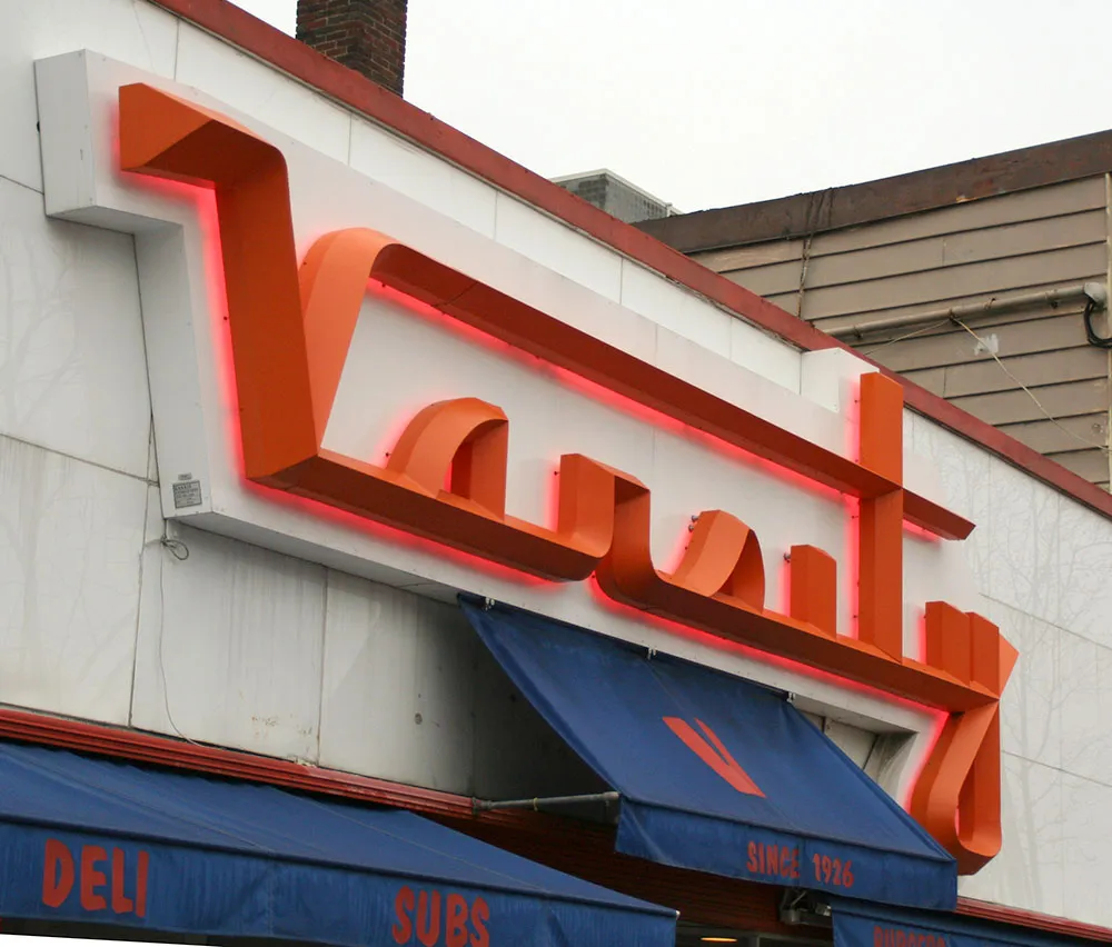 Varsity sign on Syracuse University campus.