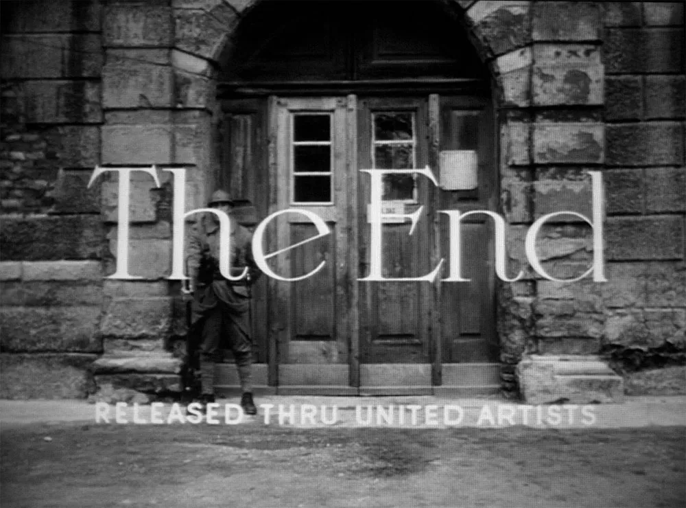 Title lettering in &#x27;Paths of Glory&#x27;, 1957.