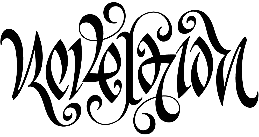 Ambigram of the word 'revelation'.