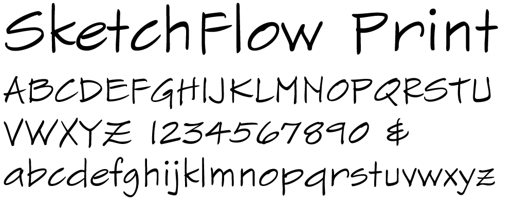 Sample of the SketchFlow Print font.